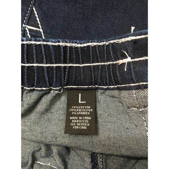 NWT Almost Famous Large Pull On Double Elastic Waist Wide Leg Cargo Skater Jeans - Picture 5 of 6